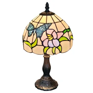 Amora Lighting AM210TL08B Tiffany Style Butterfly Table Lamp 15" Tall