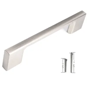 10 Pack Contemporary Solid Sleek Handle Pulls for Kitchen Cupboard Door, Bedroom Dresser