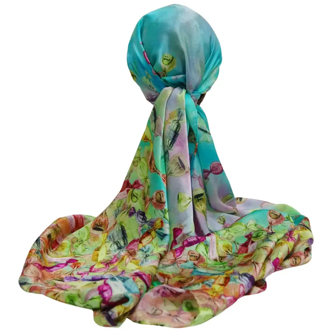 100% Pure Mulberry Silk Rectangular Headscarves