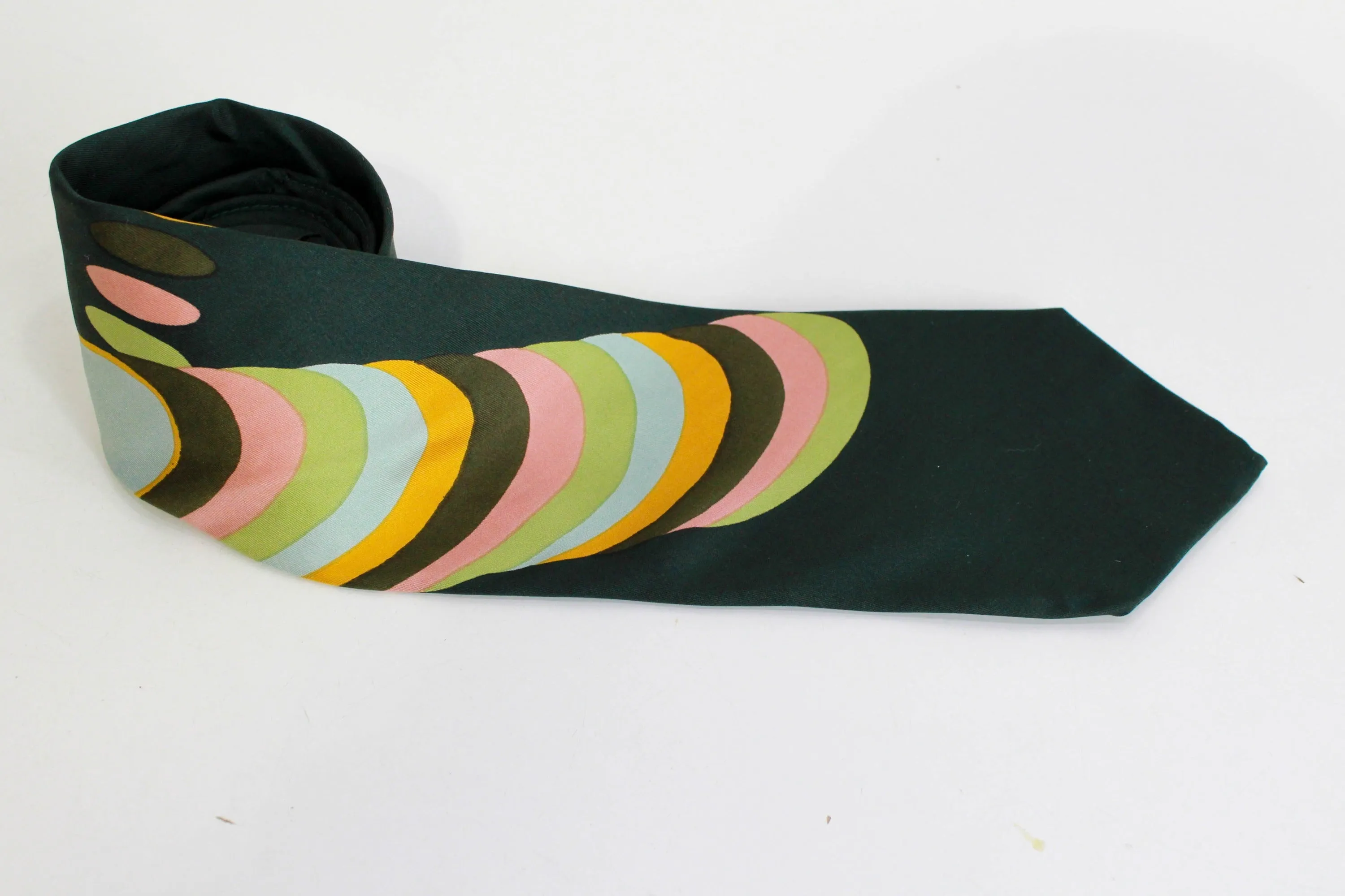 1970s Abstract Print Silk Necktie