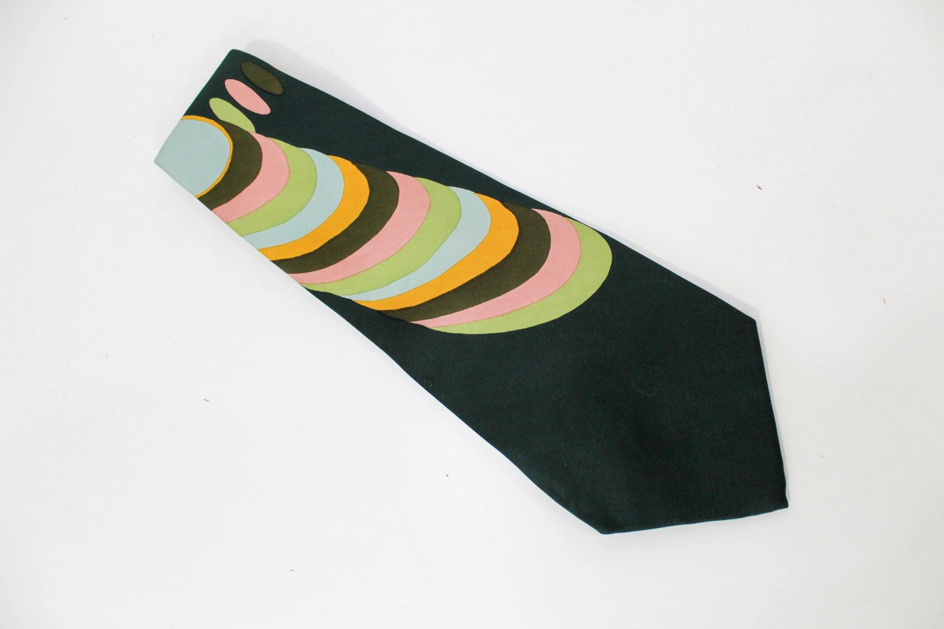 1970s Abstract Print Silk Necktie