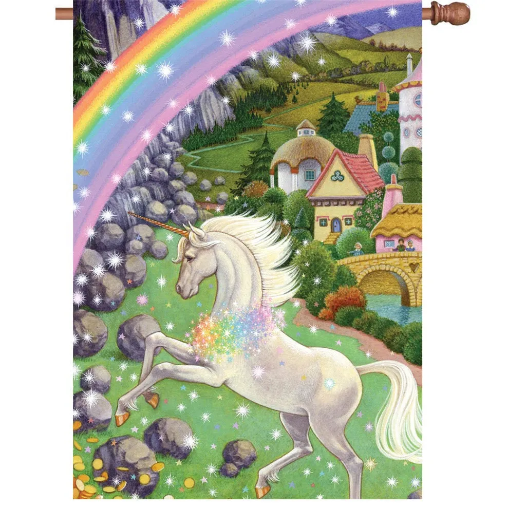 28 in. Unicorn House Flag - Unicorn