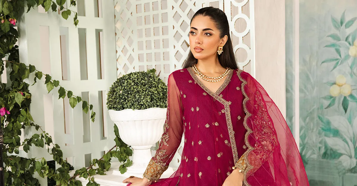 3 Piece Embroidered Net Suit | SF-EA24-03