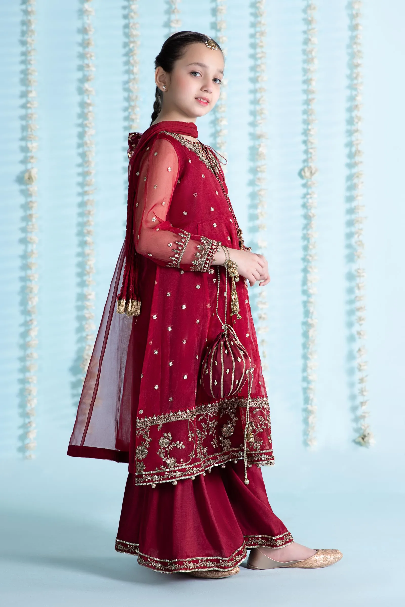 3 Piece Embroidered Organza Suit | MKS-EA24-28