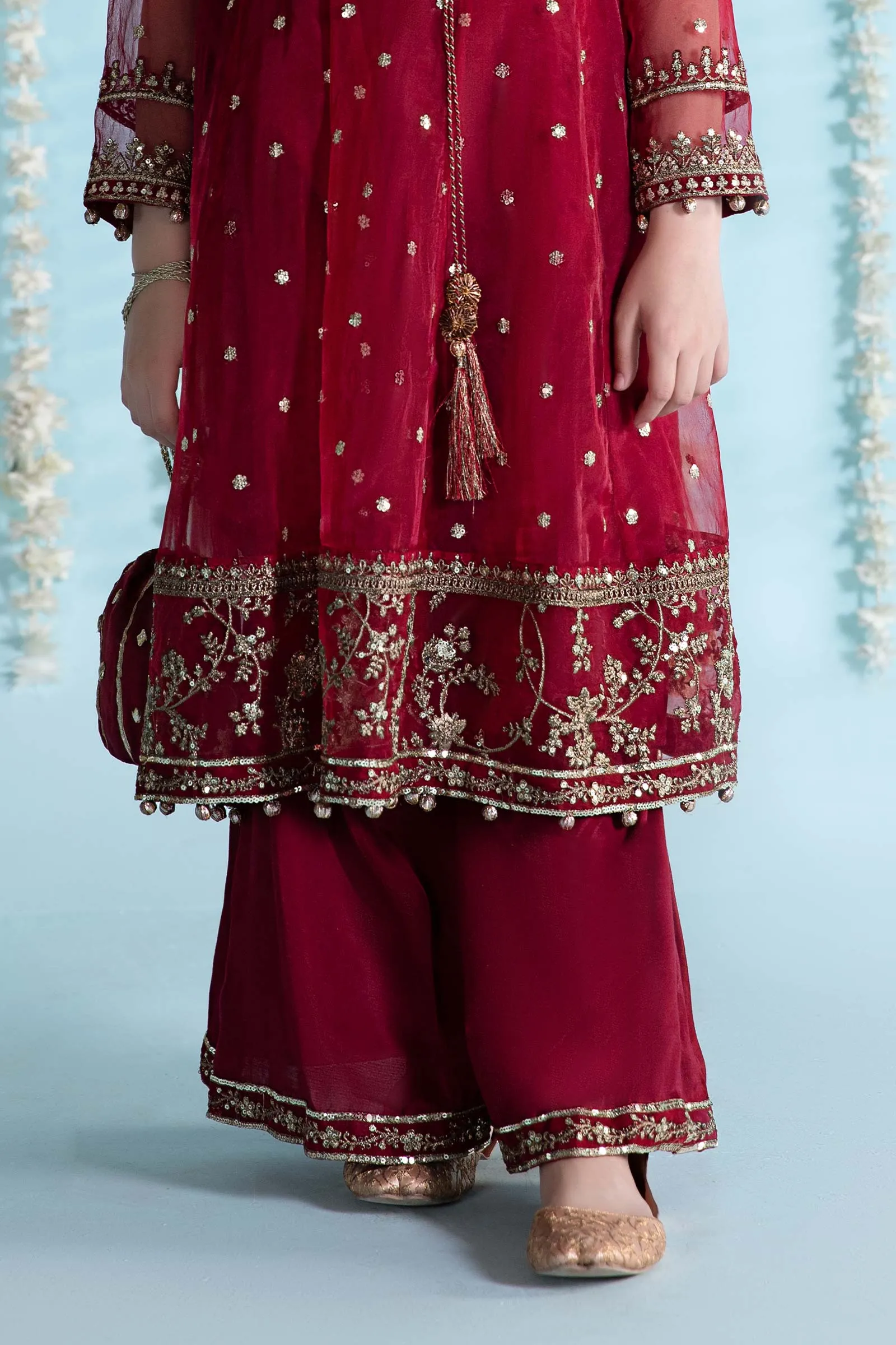 3 Piece Embroidered Organza Suit | MKS-EA24-28