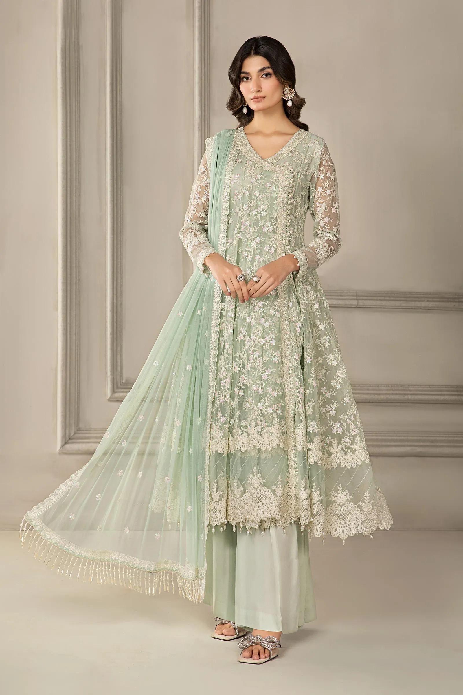 3 Piece Embroidered Organza Suit | SF-EF24-09