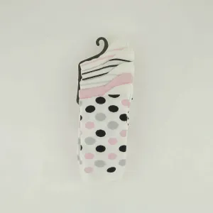 5 Pack Long Socks.Polka Dots And Stripes.