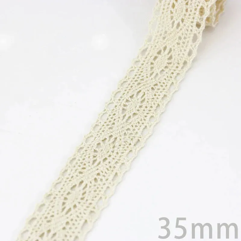 (5Meter/roll) White Beige Cotton Embroidered Lace Net Ribbons Fabric Trim DIY Sewing Handmade Craft Materials