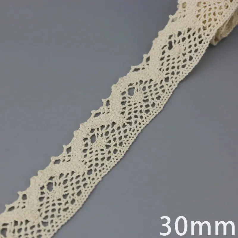 (5Meter/roll) White Beige Cotton Embroidered Lace Net Ribbons Fabric Trim DIY Sewing Handmade Craft Materials