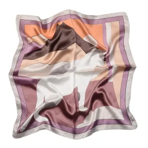 Abstract Cat Motif Pure Mulberry Silk Scarf Bandana