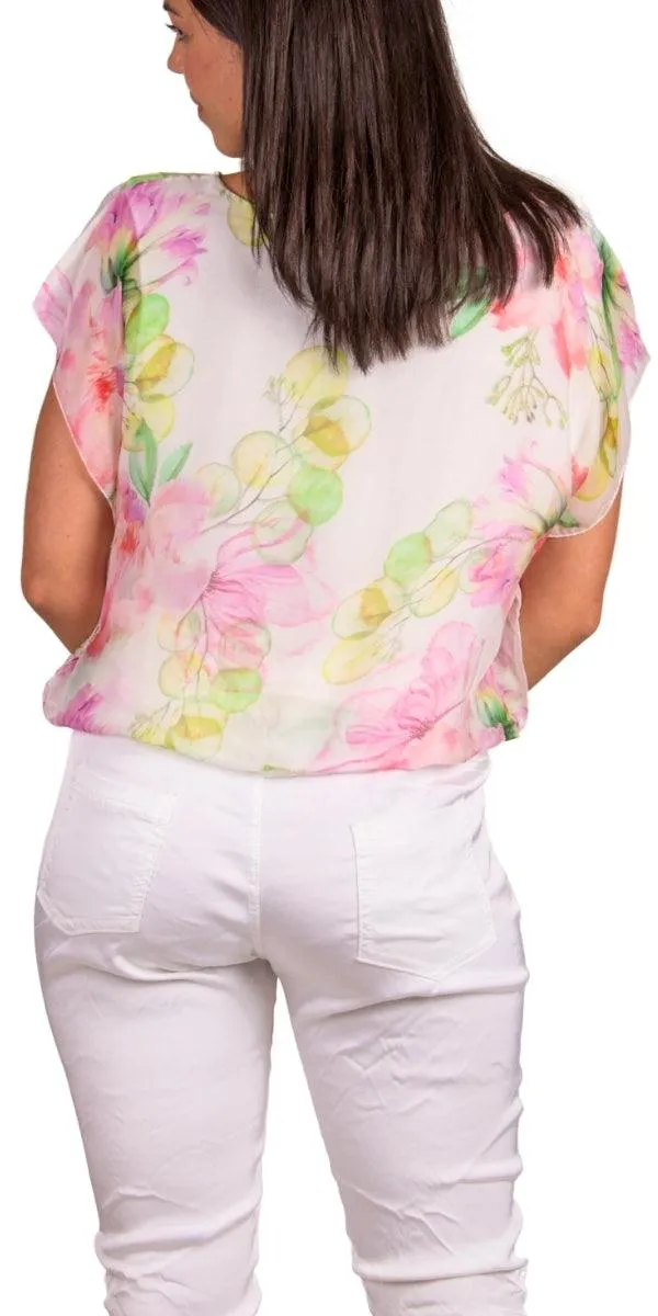 Amante Fiore Silk Top