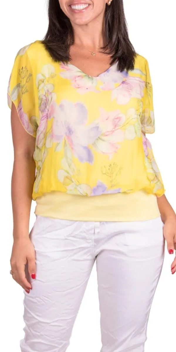 Amante Fiore Silk Top