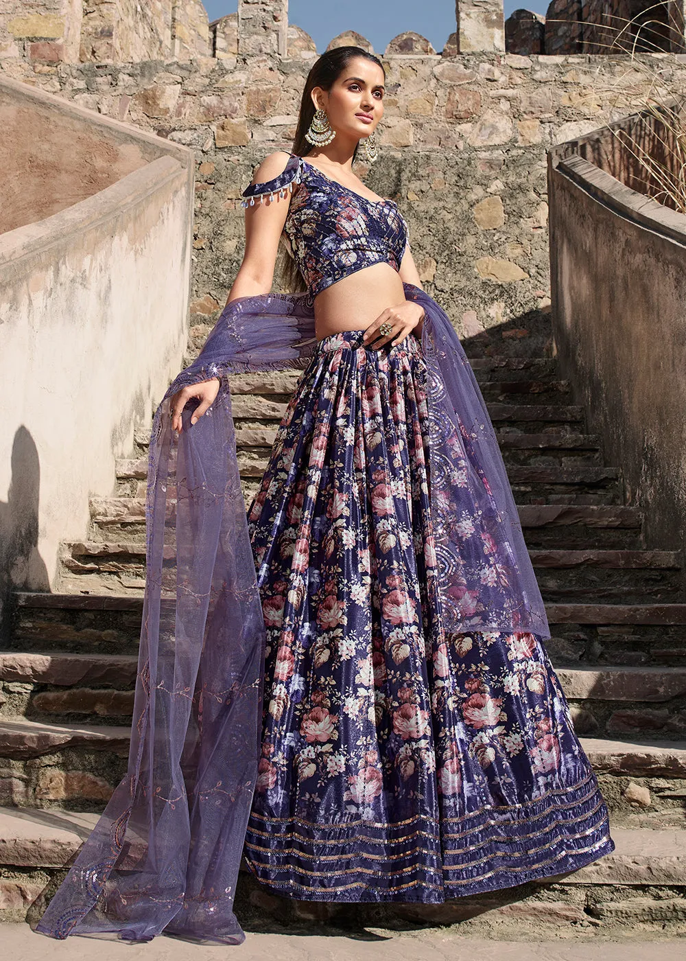 Amazing Blush Purple Embroidered Designer Lehenga Choli