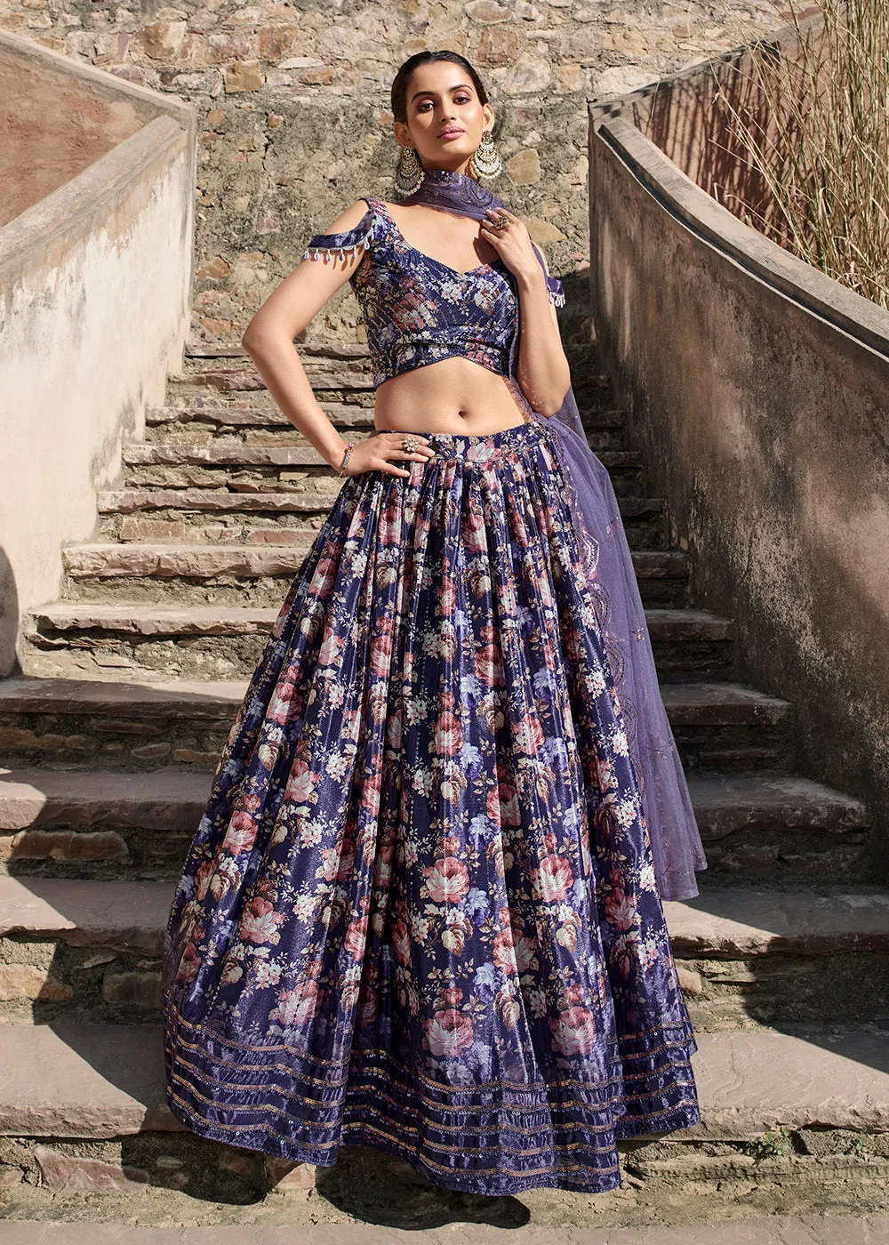 Amazing Blush Purple Embroidered Designer Lehenga Choli