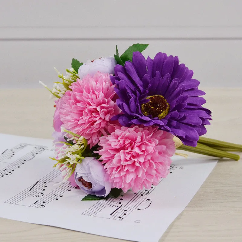 Artificial Flowers Mum Mixed Bouquet Arrangements- 7 Styles