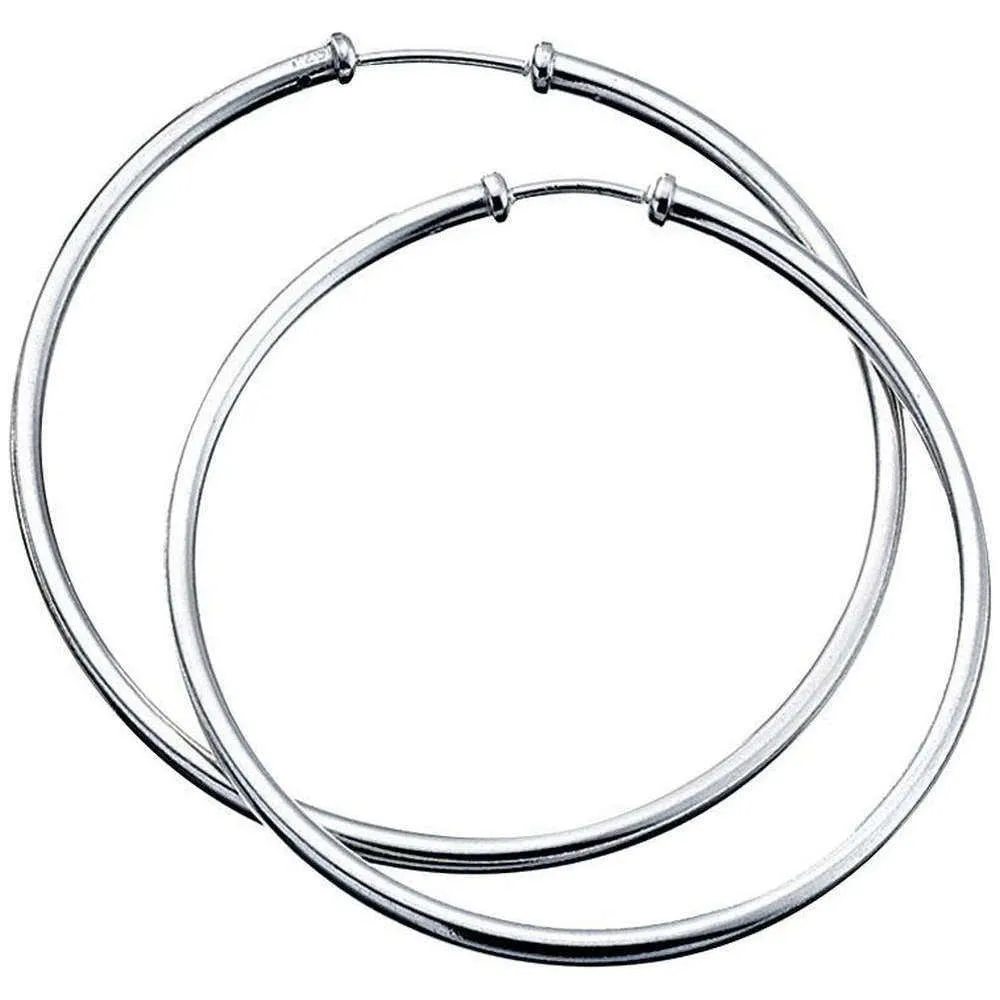 Beginnings Plain Hoop Earrings - Silver