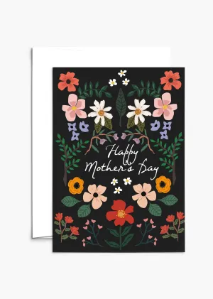 Black Floral Garden - Mother's day card