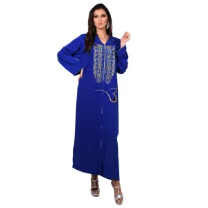 Blue Djellaba with Pearls