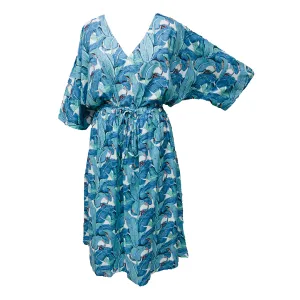 Blue Feathers Cotton Maxi Dress UK Size 18-32 M168