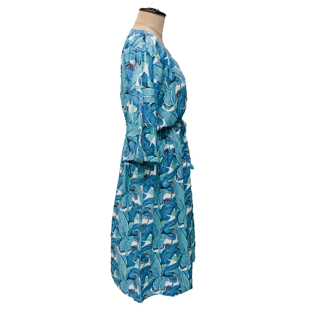 Blue Feathers Cotton Maxi Dress UK Size 18-32 M168