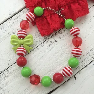 Christmas chunky beaded necklace