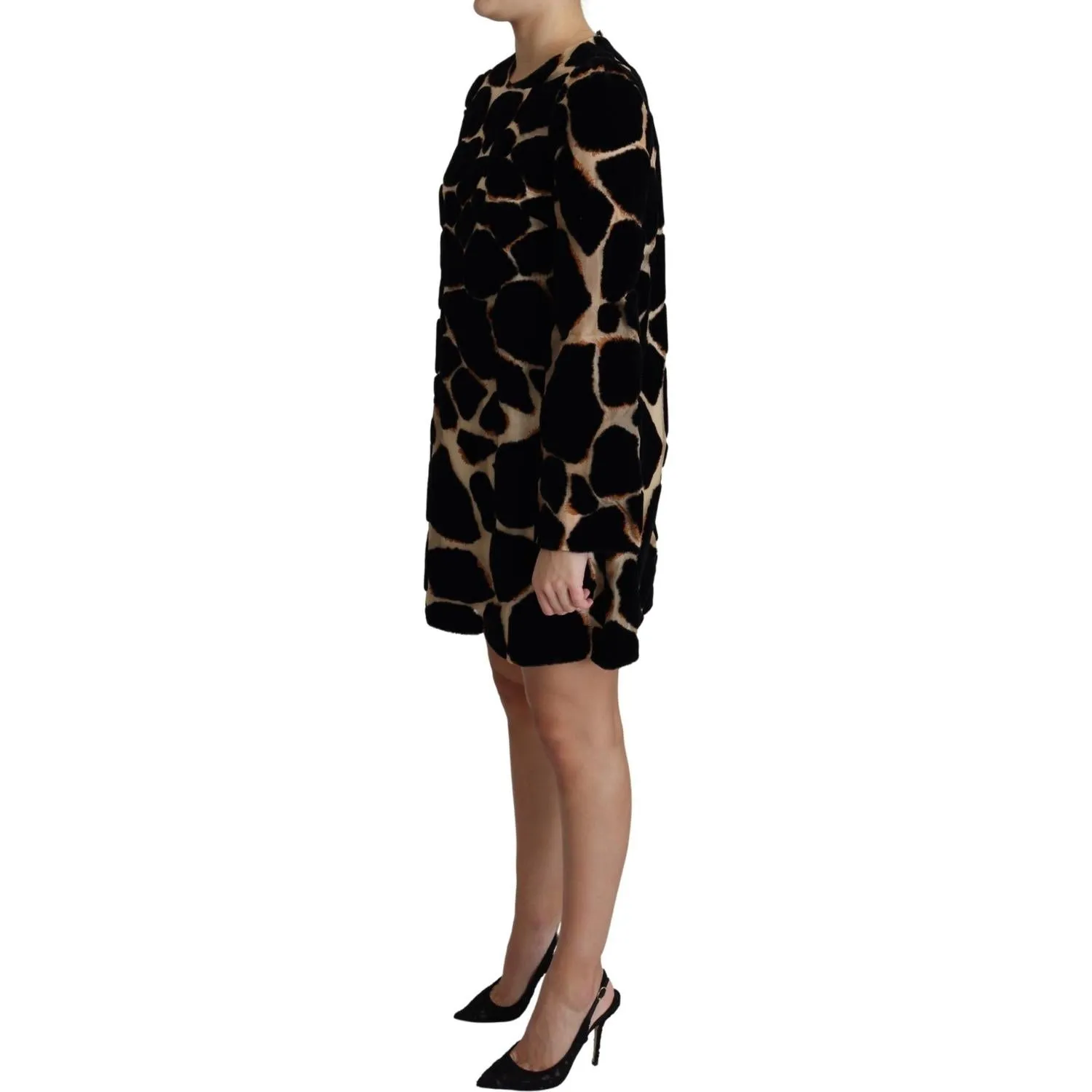 Dolce & Gabbana Chic Giraffe Print Shift Mini Dress