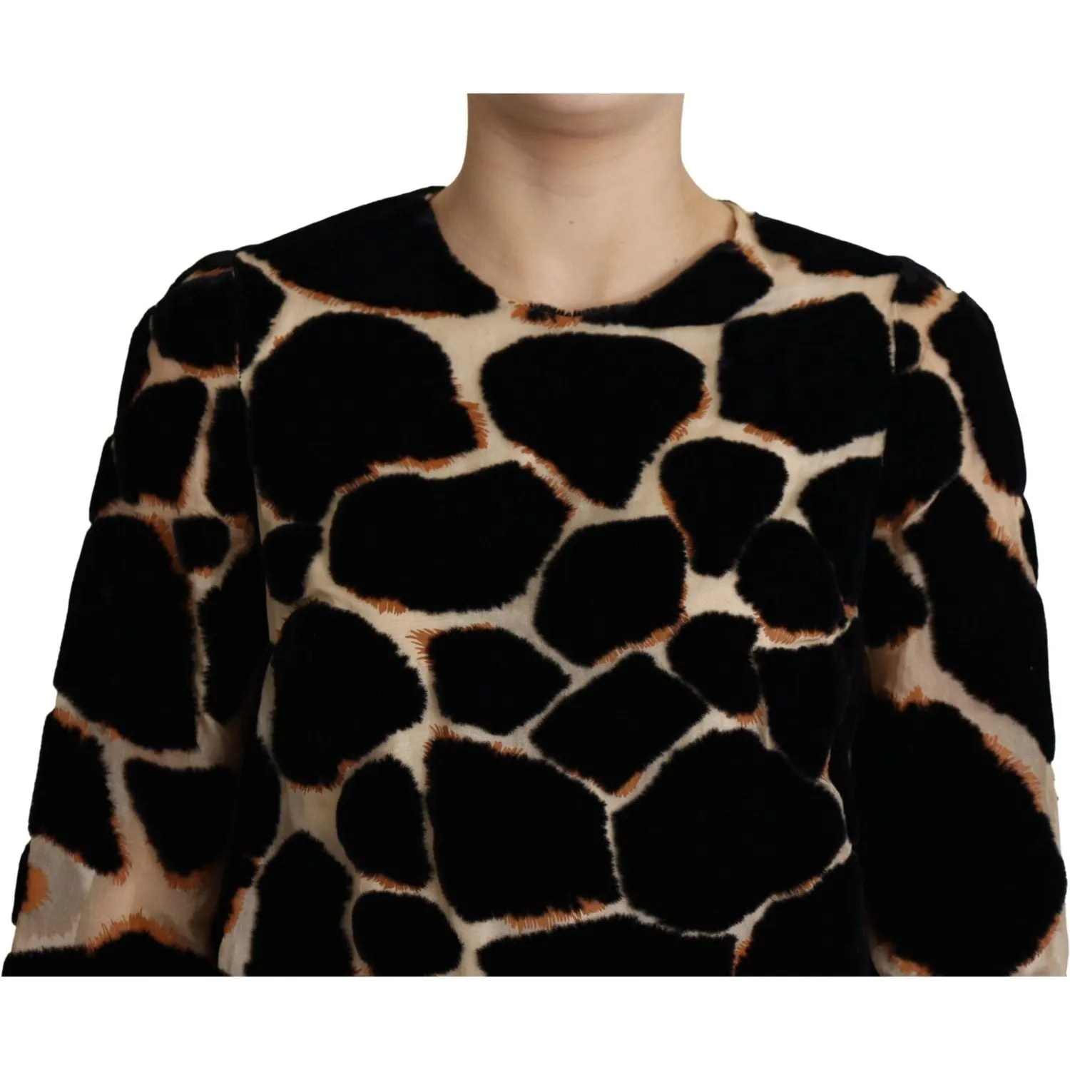 Dolce & Gabbana Chic Giraffe Print Shift Mini Dress