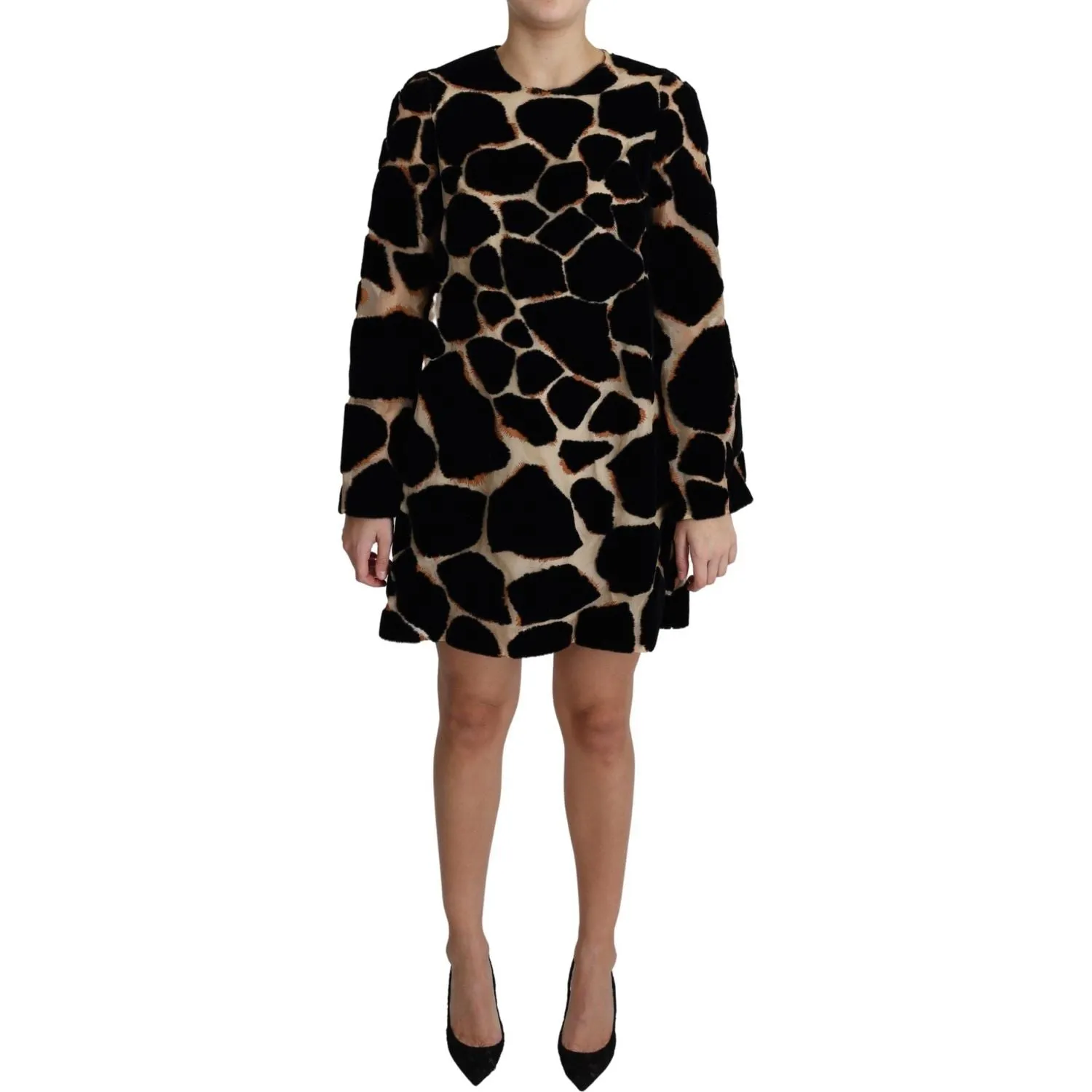 Dolce & Gabbana Chic Giraffe Print Shift Mini Dress