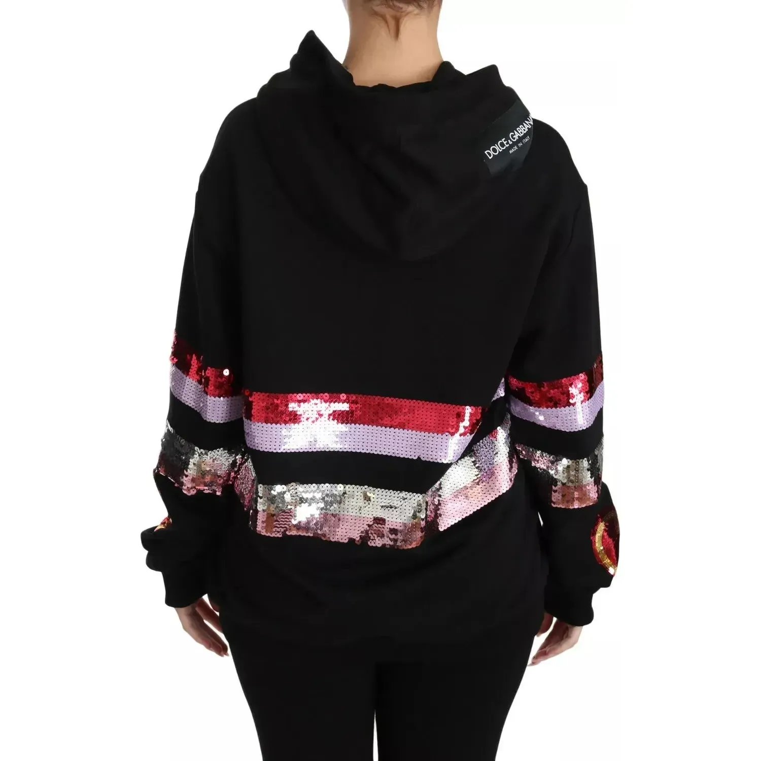 Dolce & Gabbana DG Sequined Hooded Pullover Sweater