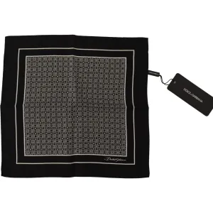 Dolce & Gabbana Elegant Black Silk Geometric Scarf for Men