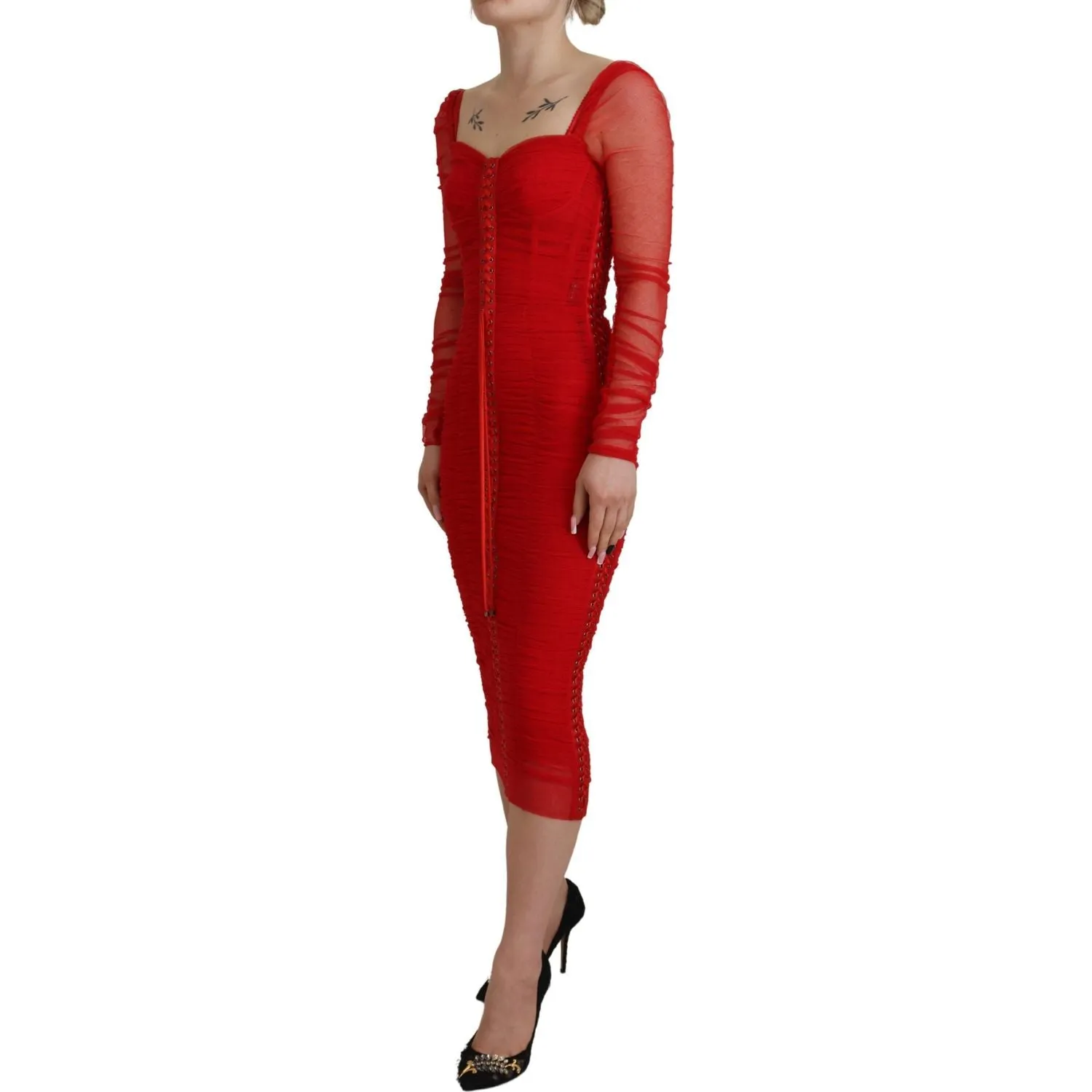 Dolce & Gabbana Elegant Red Bodycon Sheath Dress