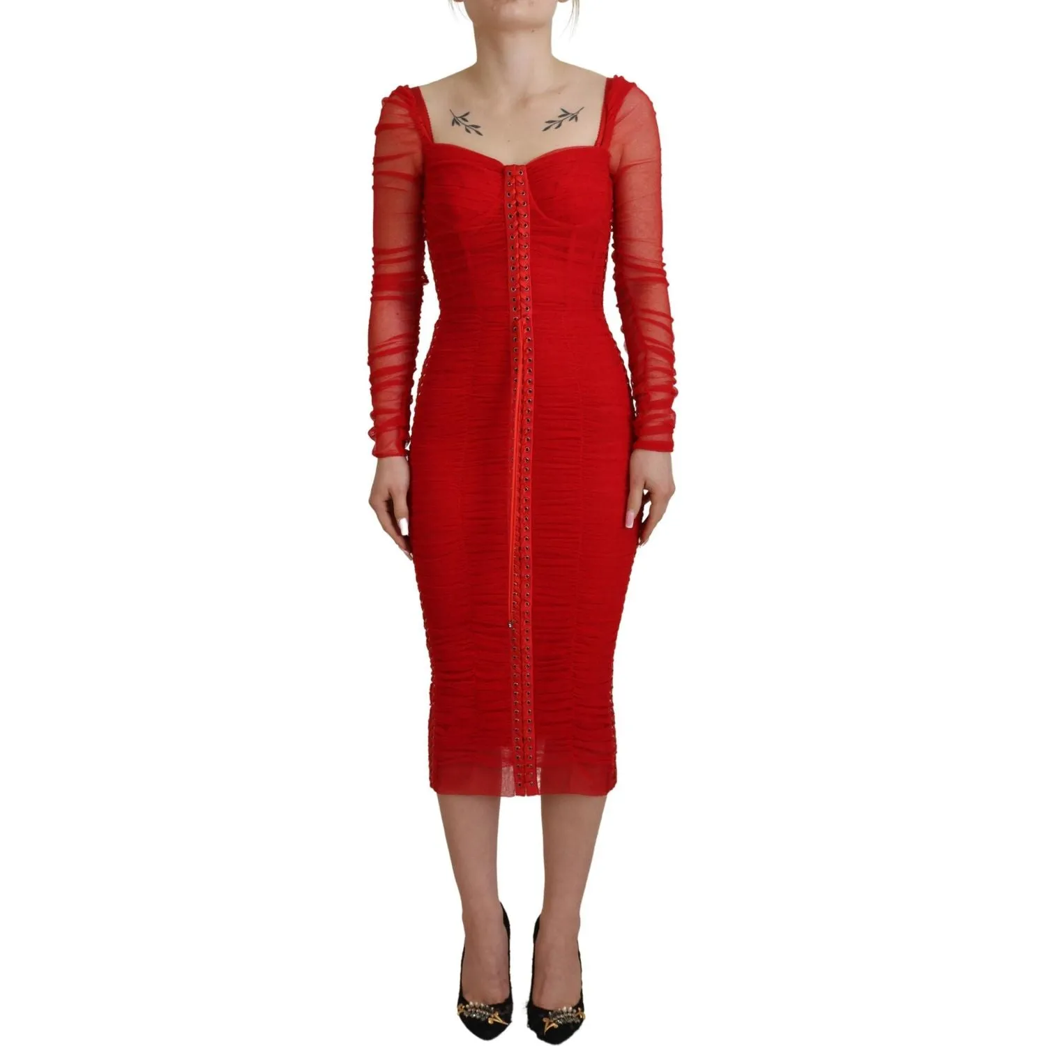 Dolce & Gabbana Elegant Red Bodycon Sheath Dress