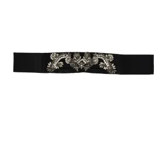 Dolce & Gabbana Elegant Rhinestone-Embellished Silk Belt