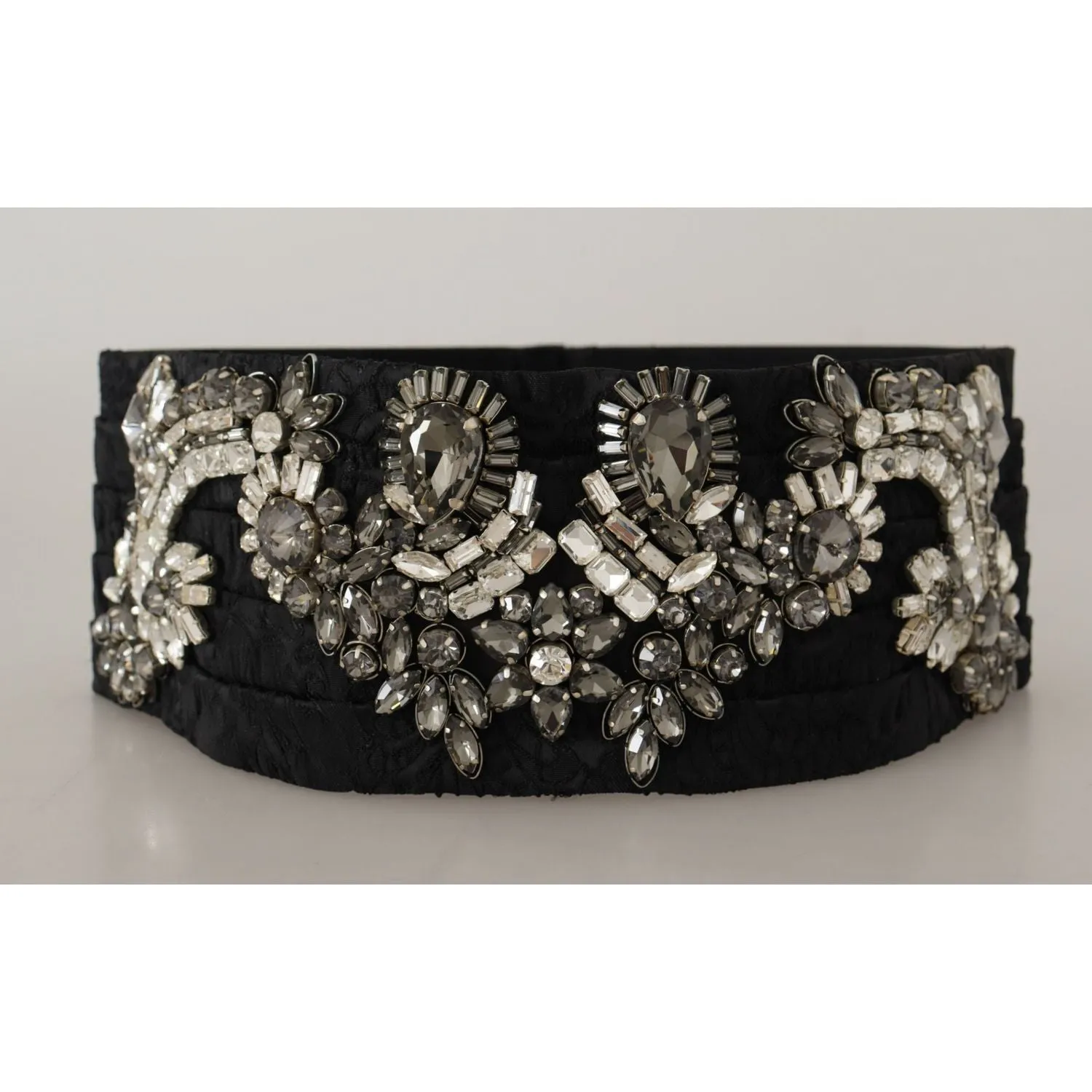 Dolce & Gabbana Elegant Rhinestone-Embellished Silk Belt