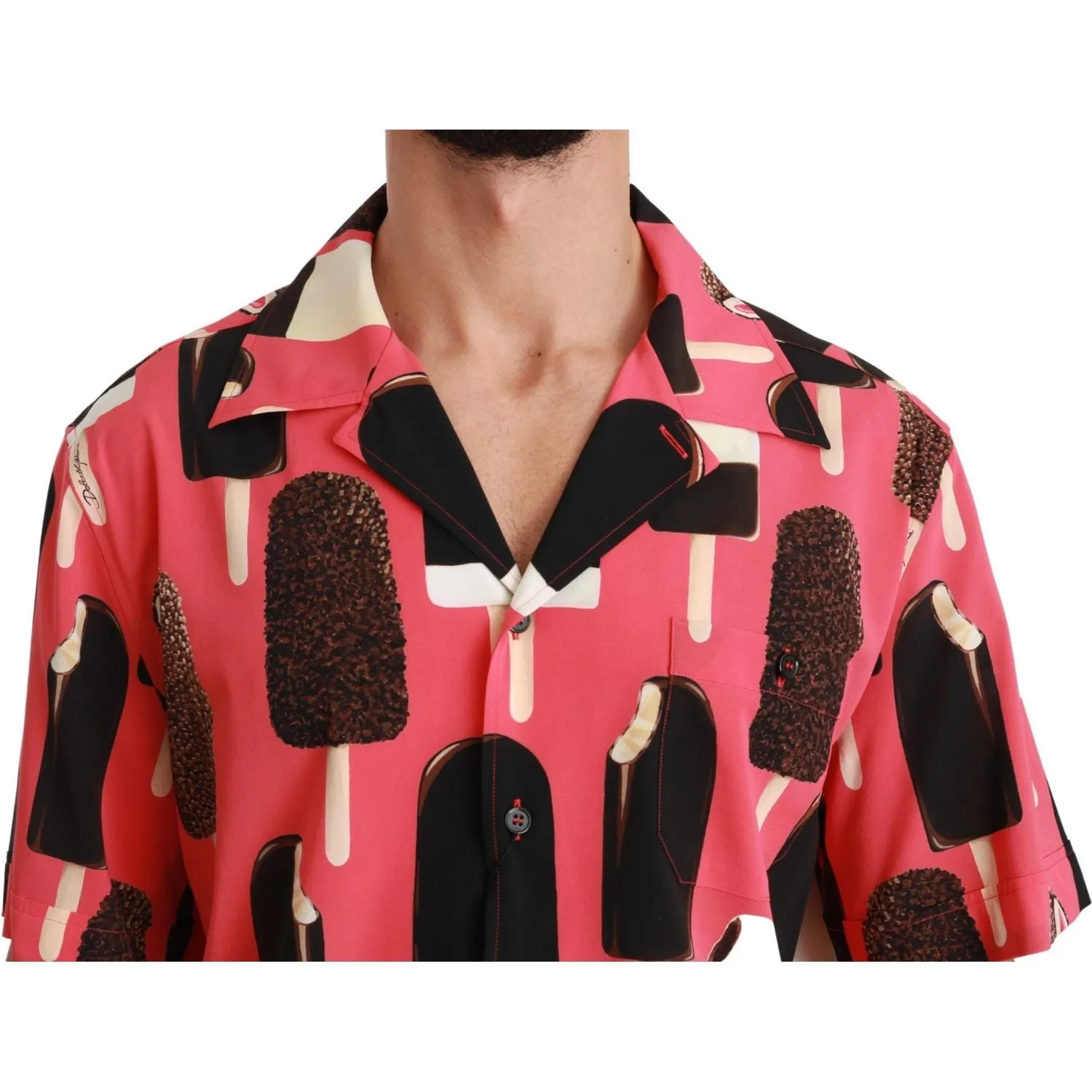 Dolce & Gabbana Elegant Silk Blend Ice-Cream Print Shirt