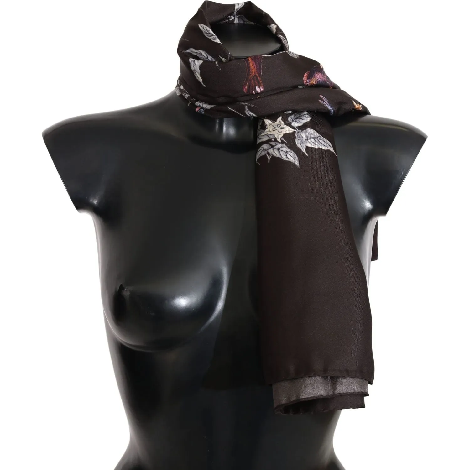 Dolce & Gabbana Elegant Silk Scarf Wrap in Luxe Brown