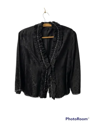 East Silk Mix Jacket Ruffled and Sequin Detail Size12