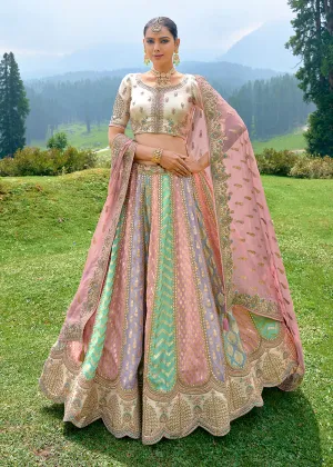 Fancy Silk Multicolor Heavy Embroidered Designer Lehenga Choli