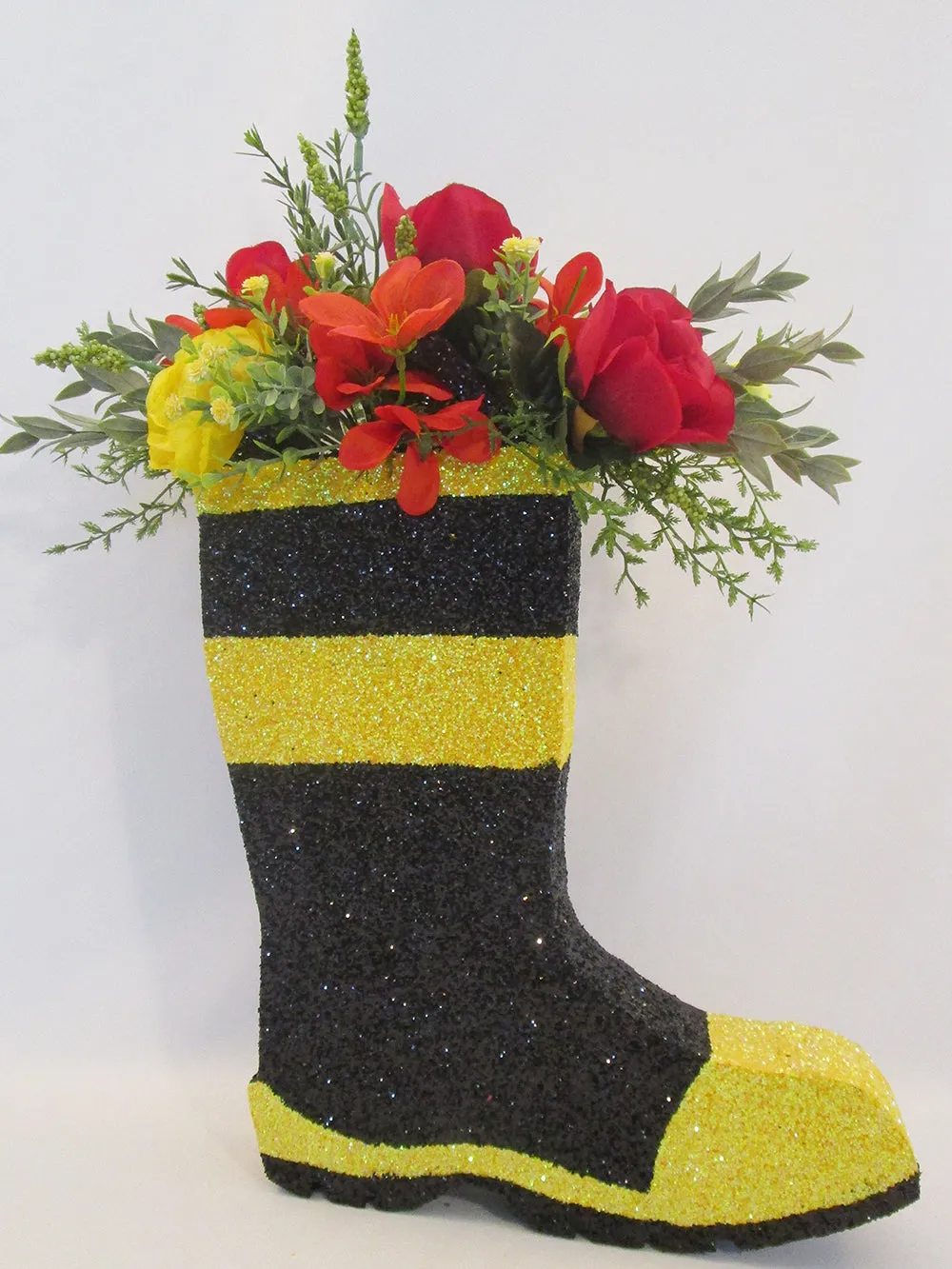 Fireman Boot with silk flowers