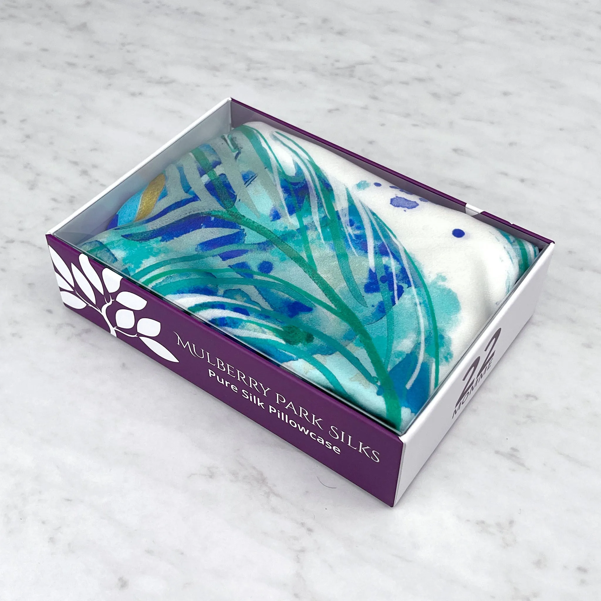 Gallery Collection Silk Pillowcase - Peacock Feathers