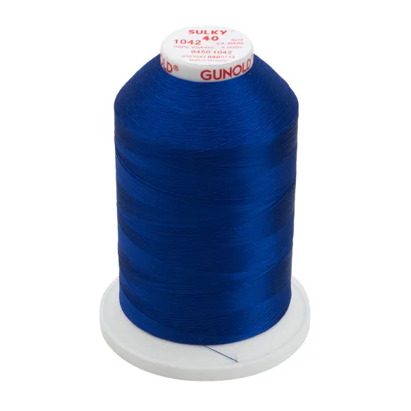 Gunold Rayon Embroidery Thread - Sulky 40 - 5000m - 1042 - Bright Navy Blue