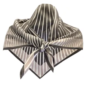 Hermes Paris Taupe / White / Grey Printed Square Silk Twill Scarf