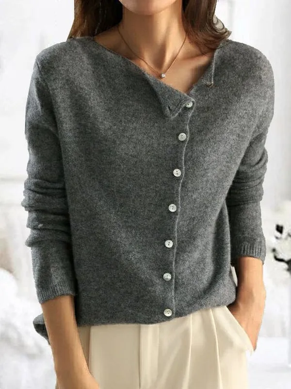 iForgirls Simple Plain Long Sleeve Sweater