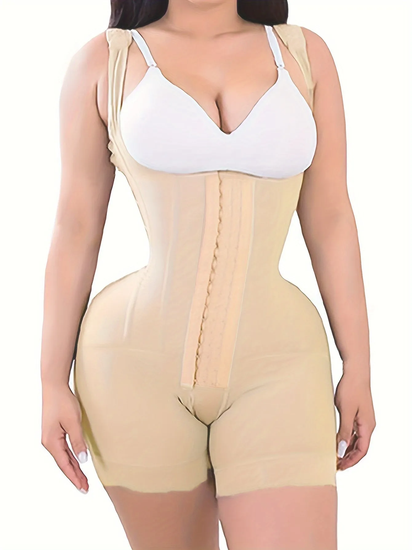 Lace Trim Boned Shapewear Bodysuit – Tummy Control Full Body Shaper