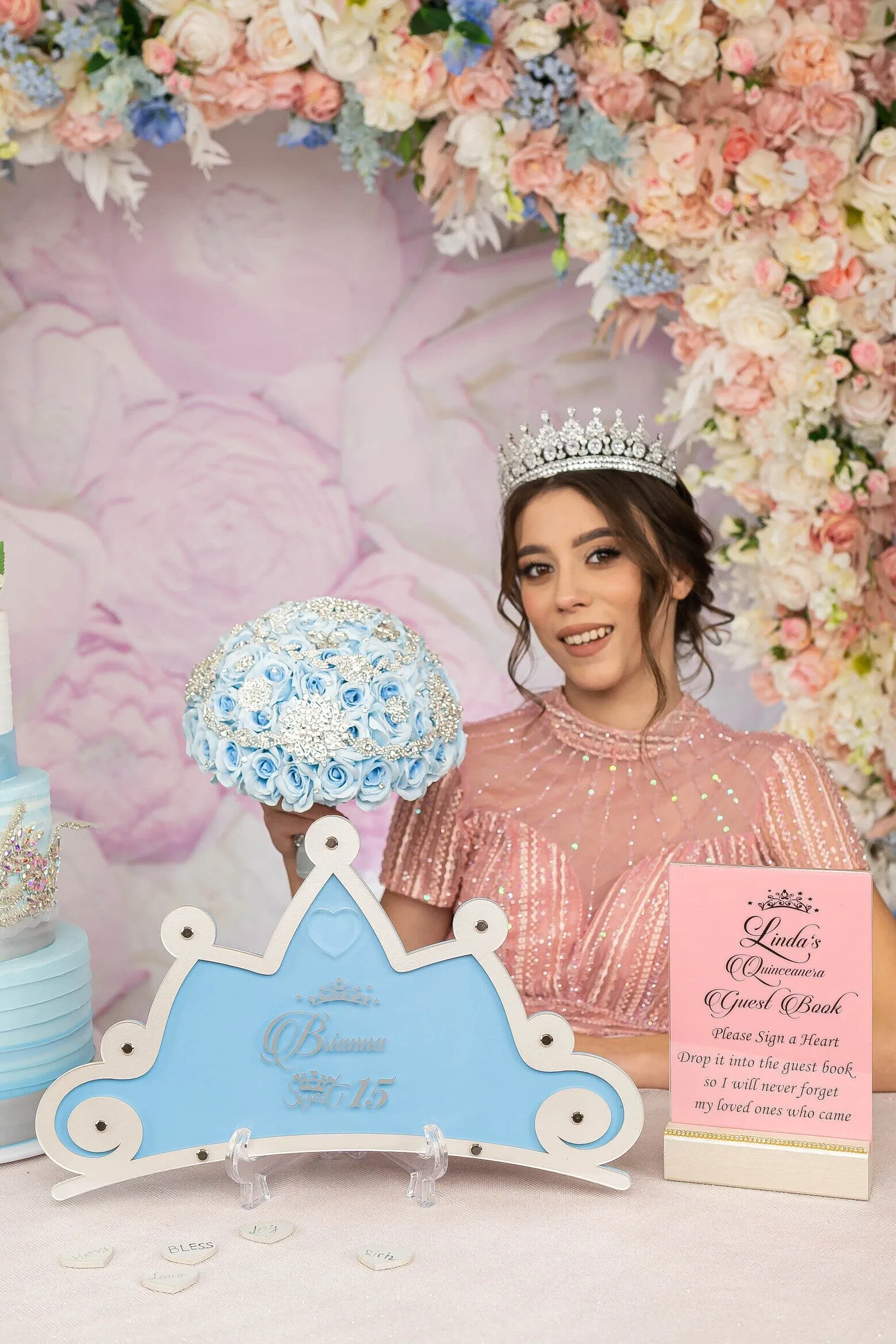 Light blue quinceanera dress hanger