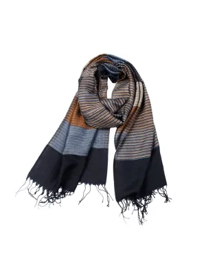 Men'S Stripes Tassel Scarf