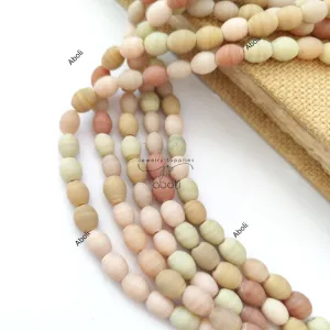 Oval glass beads 10 mm matt finish plain glass beads glass beads OMGB7