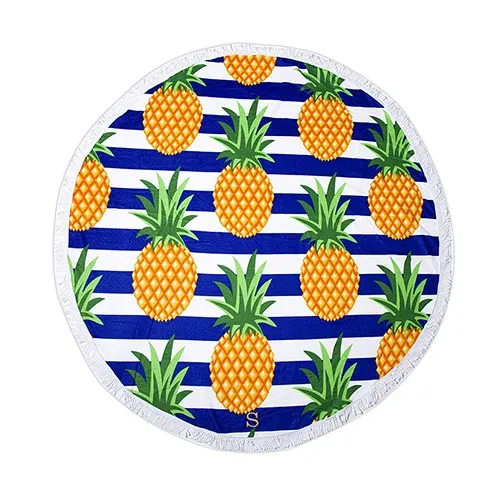 PINEAPPLE & STRIPES ROUND BEACH TOWEL