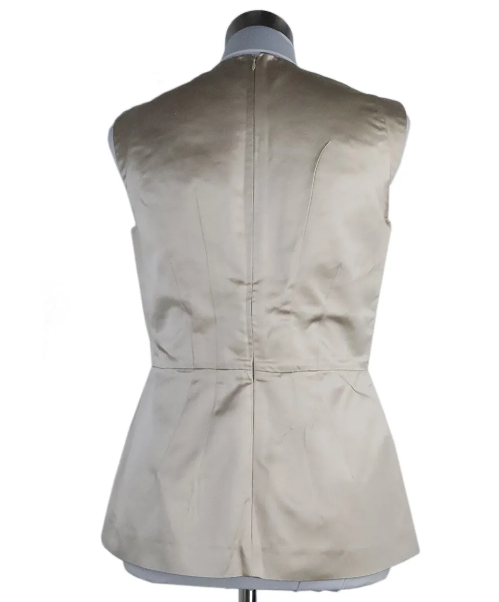 Prada Beige Silk Sleeveless Top sz 8