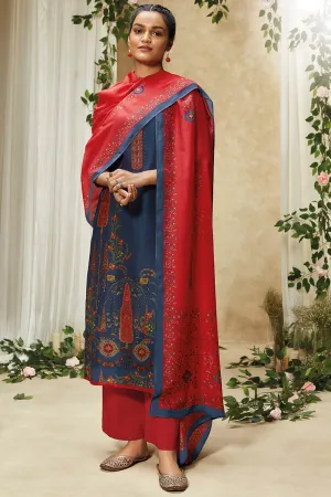 Premium Russian Silk Printed Suit with Printed Lawn Dupatta